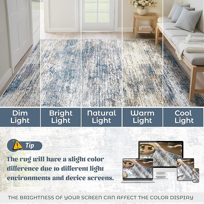 XLUEZ 10x14 Area Rugs for Living Room, Washable Modern Abstract Large Area Rug - Image 7