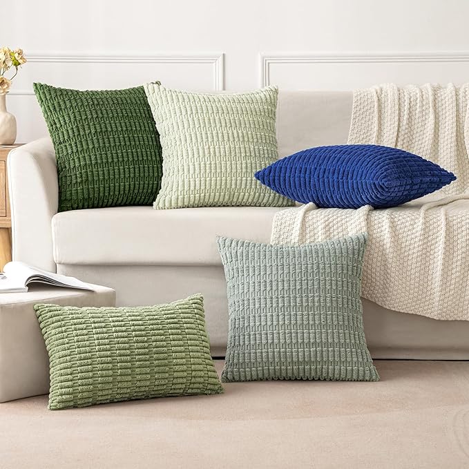 MIULEE Pack of 2 Spring Corduroy Decorative Throw Pillow Covers 20x20 Inch Soft - Image 5