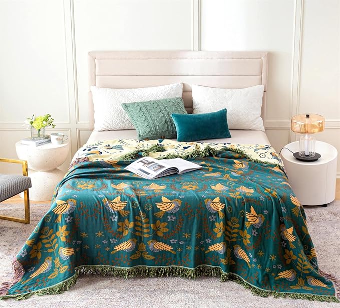 MSGKV Boho Throw Blanket 100% Cotton Blankets - Image 2