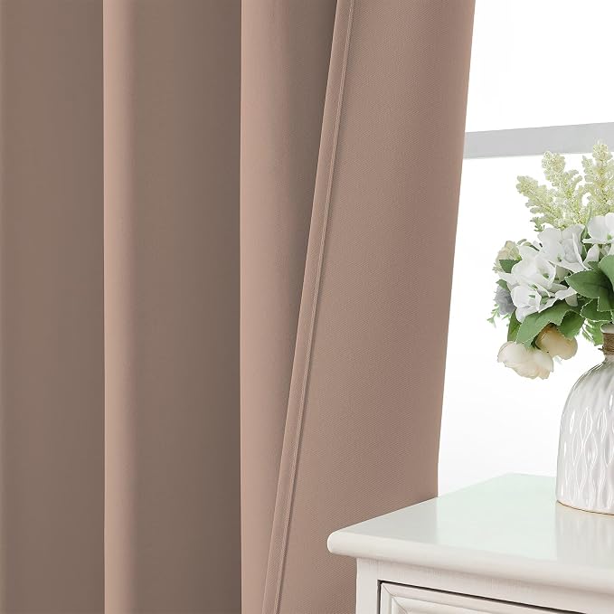 CUCRAF Khaki Blackout Curtains 84 inch Length 2 Panels Set, Rod Pocket Room - Image 6