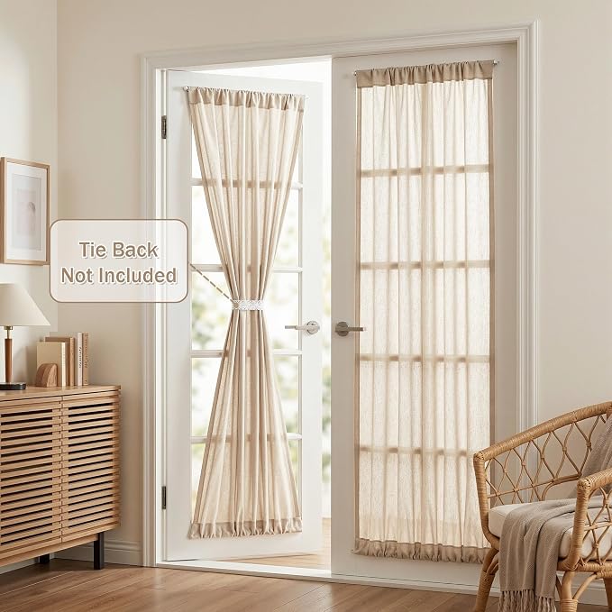 MYSKY HOME Oatmeal French Door Curtains - Image 2