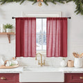 BGment Linen Curtains 36 Inch Length, Small Half Drapes by BGment