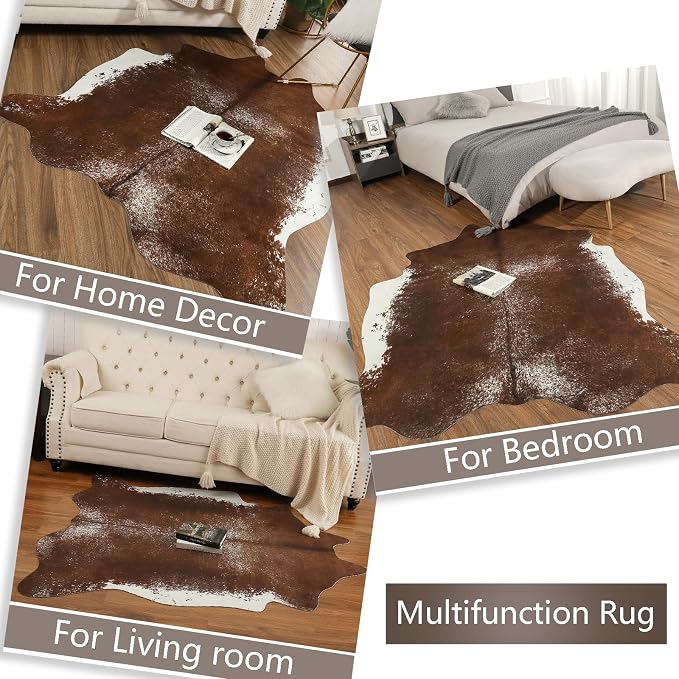 AROGAN 8×10 Feet Western Decor Faux Fur Cowhide Rug, Premium Animal Skin Cow - Image 9