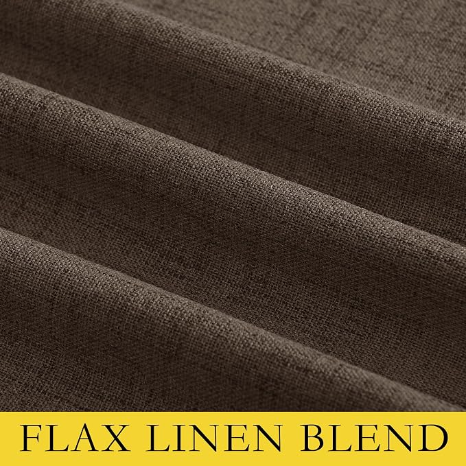 NICETOWN Coffee Vintage Linen 100% Blackout Curtains - Image 8