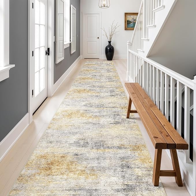 3x20 Washable Kitchen Runner Rug: Modern Abstract Runners - Image 9