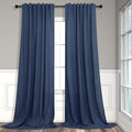 Navy Curtains 108 Inches Long for Living Room 2 Panels Set Back Tab Pocket by Pitalk