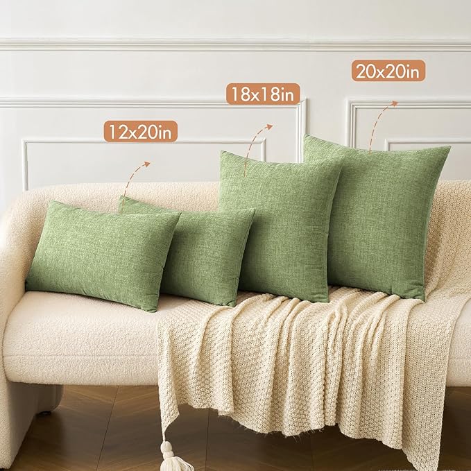 MIULEE Pack of 2 Couch Throw Pillow Covers 16x16 Inch Soft Sage Green Spring - Image 4