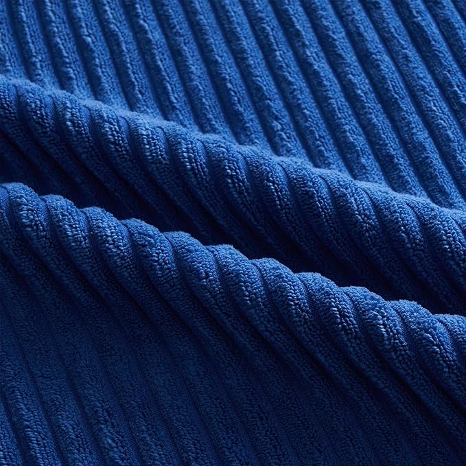 Topfinel Blue Throw Pillow Covers 18x18 Inch Set of 4, Soft Accent Corduroy - Image 9