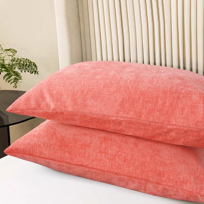 CaliTime Throw Pillow Covers Decorative 20 X 26 Inches Pack of 2 Cozy Chenille - Image 3
