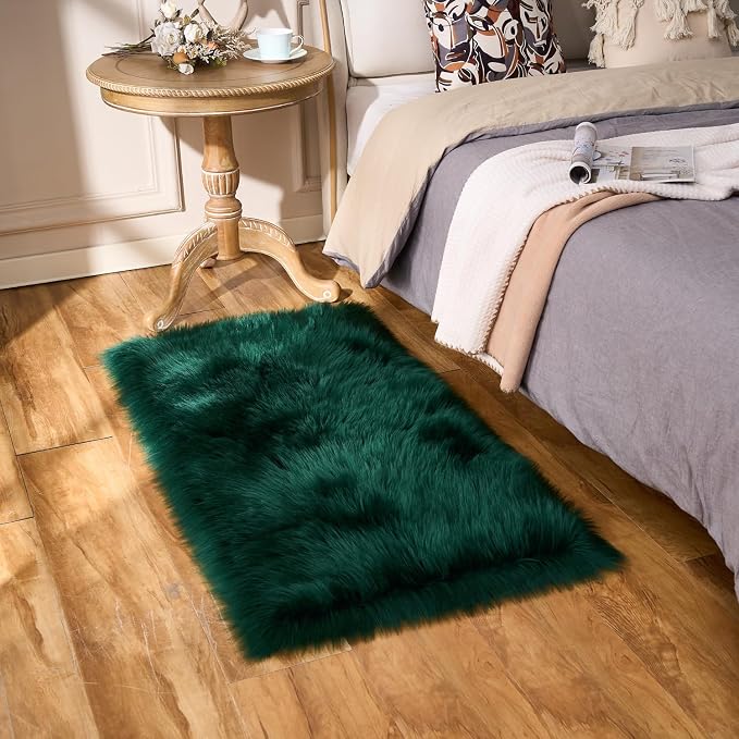 EasyJoy Ultra Soft Fluffy Shaggy Area Rug Faux Fur Rug Chair Cover Seat Pad - Image 6