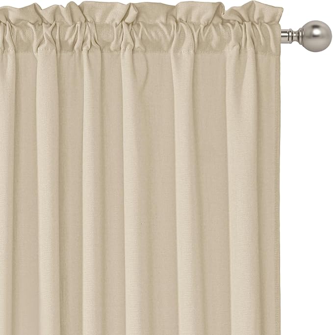 RYB HOME Cafe Curtains 24 inches Length, Short Kitchen Valances and Curtain Set - Image 2