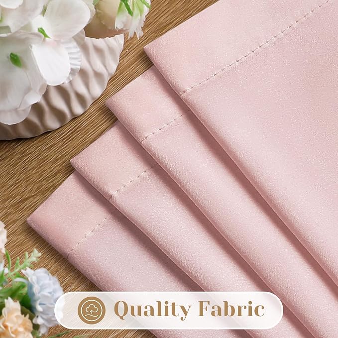 HOMEIDEAS Non-See-Through Light Pink Privacy Sheer Curtains, 52 X 54 Inches - Image 4