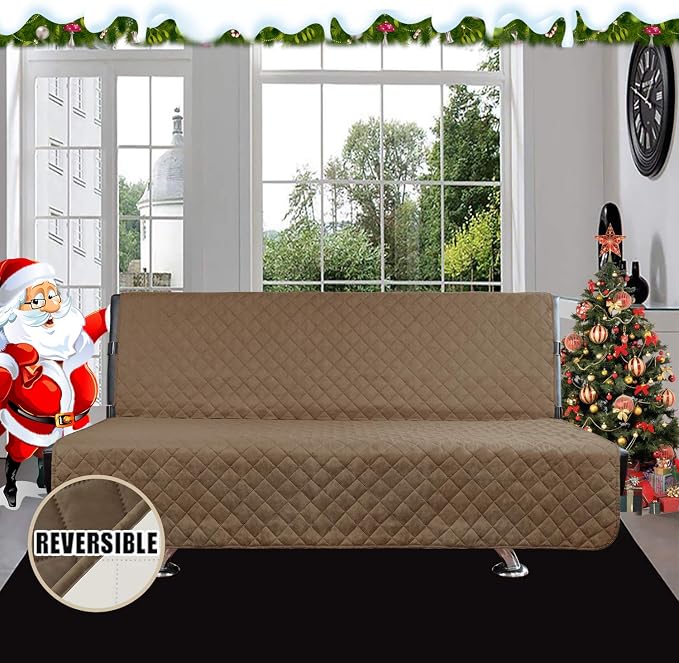 Easy-Going Futon Sofa Slipcover Reversible Sofa Cover Armless Cover Furniture - Image 2