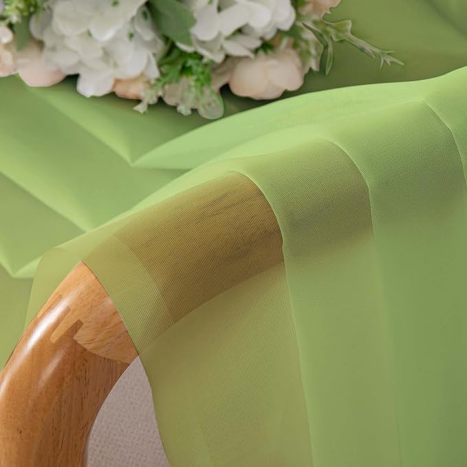 Chyhomenyc Sheer Lime Curtains 90 inches Long 2 Panels, Light Filtering Soft - Image 9
