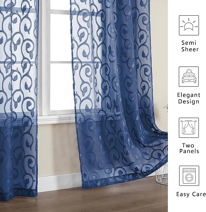 OWENIE Furman Sheer Curtains 63 inch Length - Image 7