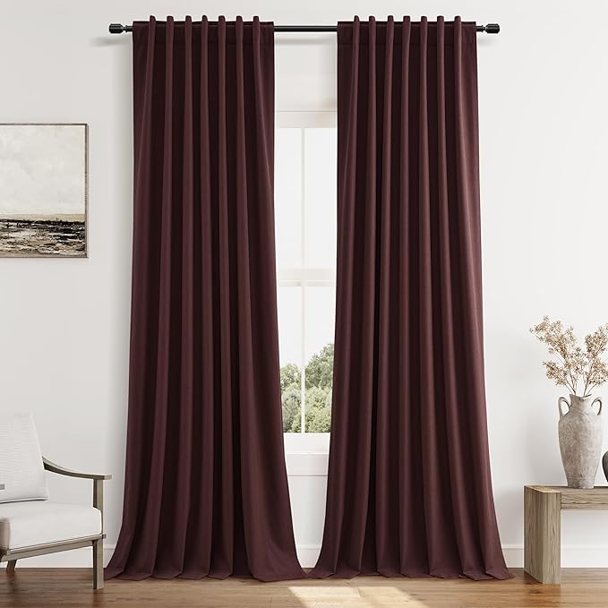Guken 100% Blackout Curtains 84 Inch Length 2 Panels Set by Guken