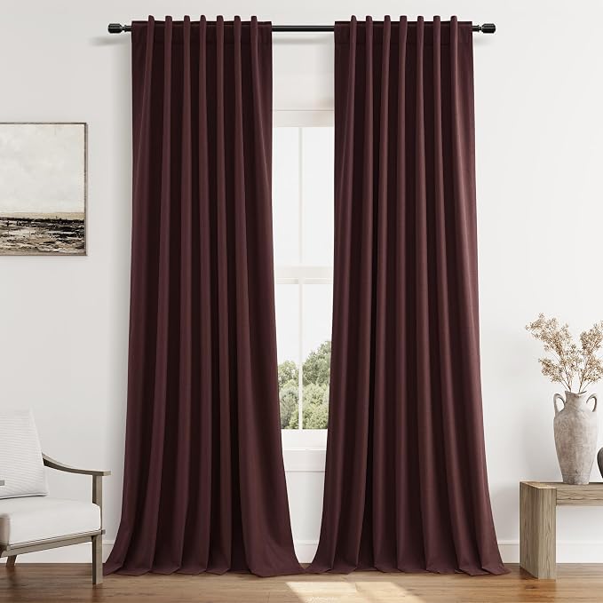 Guken 100% Blackout Curtains 102 Inch Length 2 Panels Set by Guken