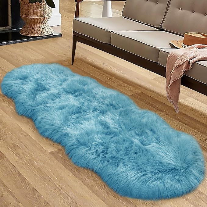 Faux Fur Rug for Bedroom, Fluffy Runner Rugs Soft Sheepskin Rug Sofa Couch Seat - Image 2