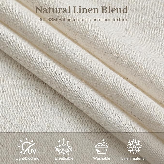 70 Inch Extra Width Pinch Pleated Curtains, Memory Trained Pleated Linen Sheer - Image 6