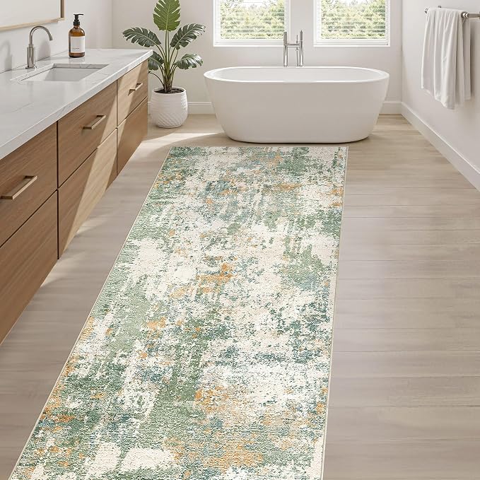 LOONGRUG Runner Rug 3x8 Washable Non-Slip Kitchen Neutral Modern Rug | Abstract - Image 5