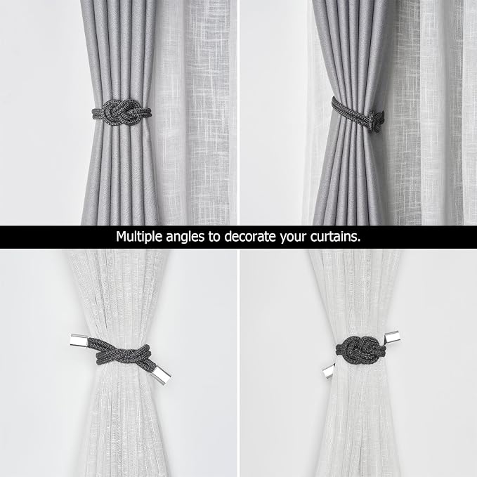 NICEEC 4 Pack Mini Magnetic Curtain Tiebacks Nordic Simple Style Drape Tie - Image 6