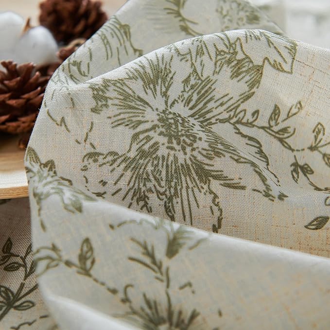 jinchan Pinch Pleated Curtains Floral Linen Blend Curtains - Image 5