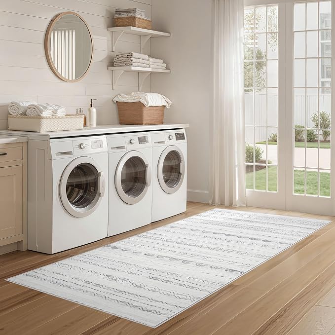 Nakagishi Runner Rug Kitchen Washable Rugs: 2x6 Non-Slip Boho Soft Modern Stain - Image 6