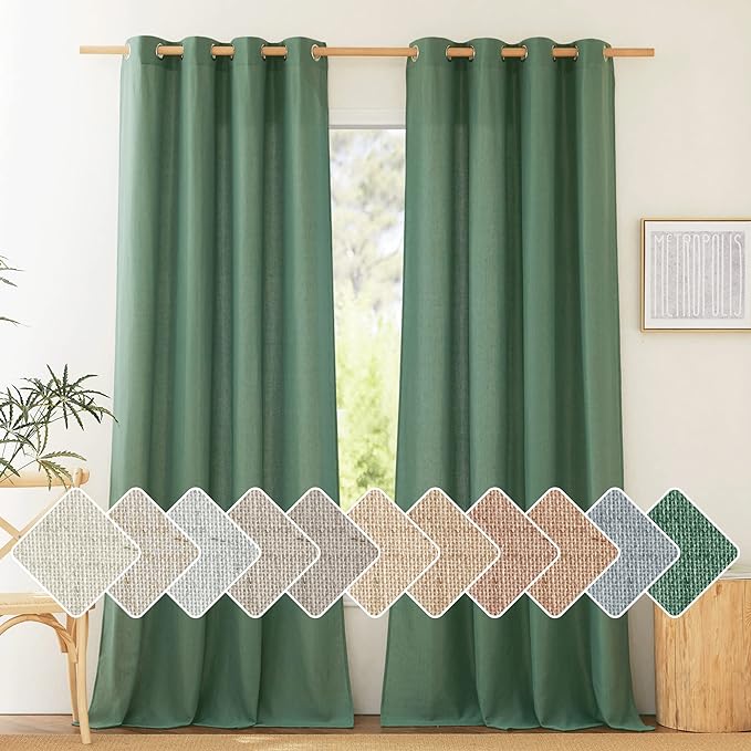 NICETOWN Thick Linen Curtains & Drapes Semi Sheer by NICETOWN