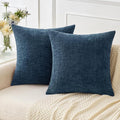 MIULEE Pack of 2 Blue Throw Pillow Covers 20x20 Inch Soft Chenille Pillow Covers by MIULEE