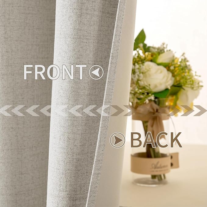 MIULEE Linen Curtains 100% Blackout - Image 6