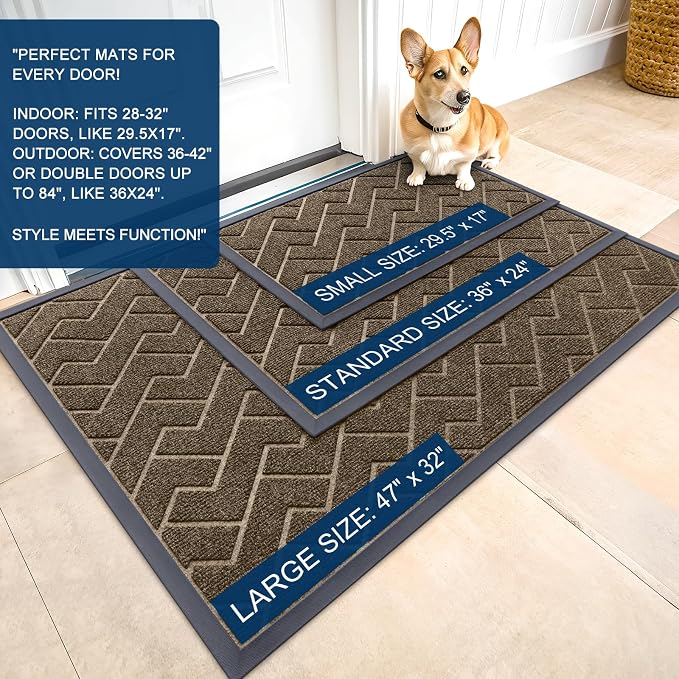 OLANLY Front Door Mat Indoor Outdoor Entrance, Waterproof All-Season, - Image 2