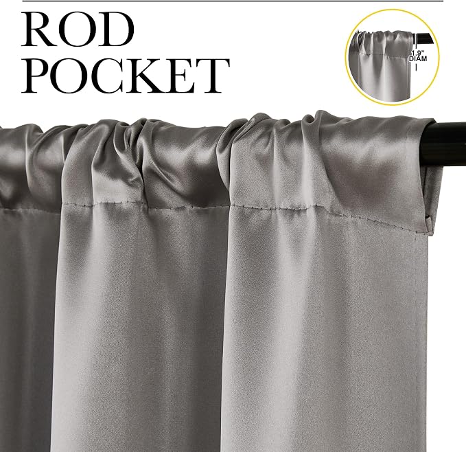 NICETOWN Room Darkening Cafe Satin Curtains - Image 2