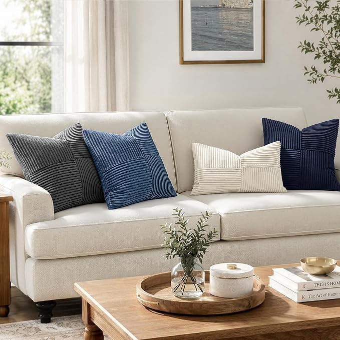 MIULEE Dusty Blue Decorative Throw Pillow Covers - Image 5