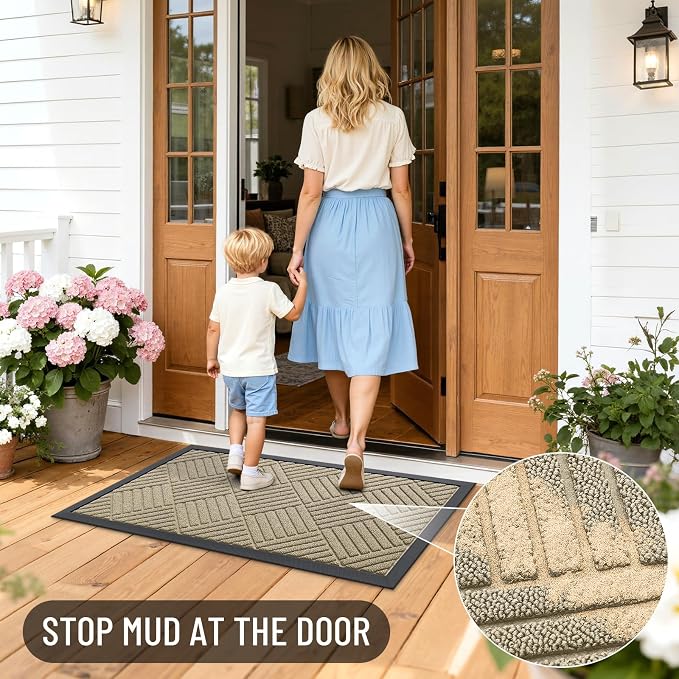 OLANLY Front Door Mat Outside Entrance 47x32, Heavy Duty Sturdy Natural Rubber - Image 6