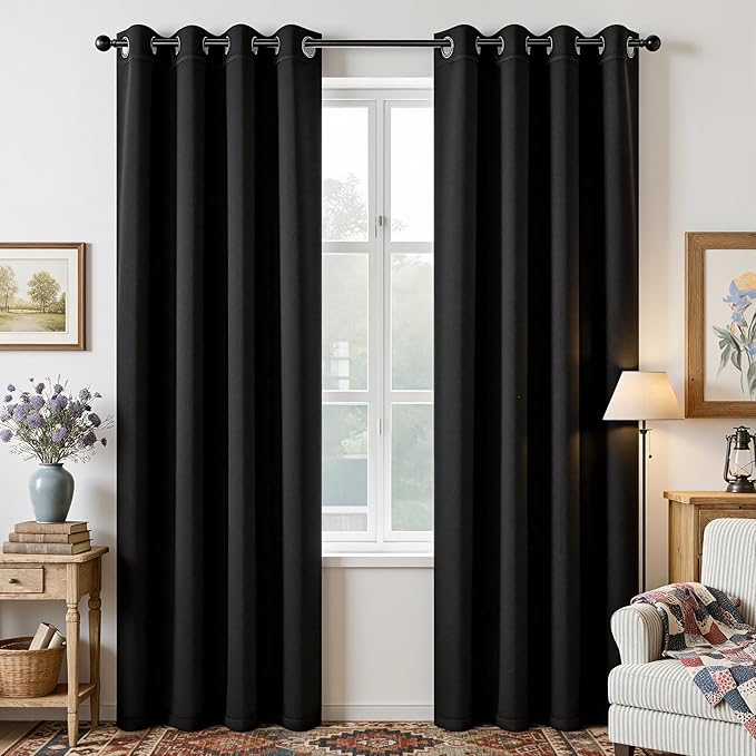 Joydeco Blackout Curtains 108 Inches Long 1 Panel, Thermal Insulated Long by JOYDECO