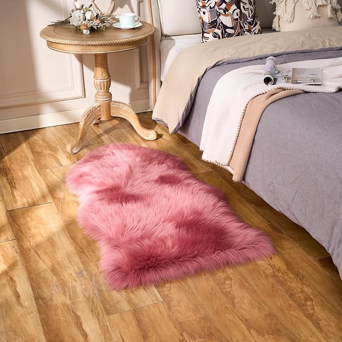 EasyJoy Ultra Soft Fluffy Shaggy Area Rug Faux Fur Rug Chair Cover Seat Pad - Image 6