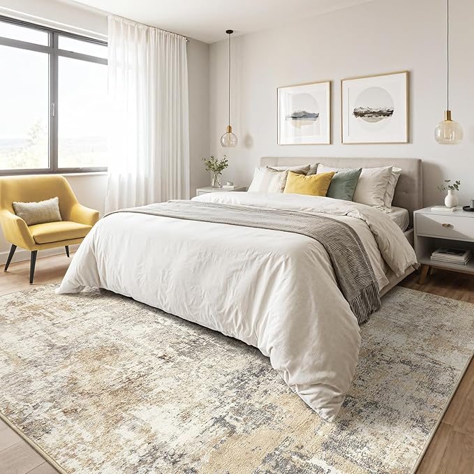 LOONGRUG 10x14 Area Rugs Washable Large Neutral Modern Living Room Rug | - Image 4