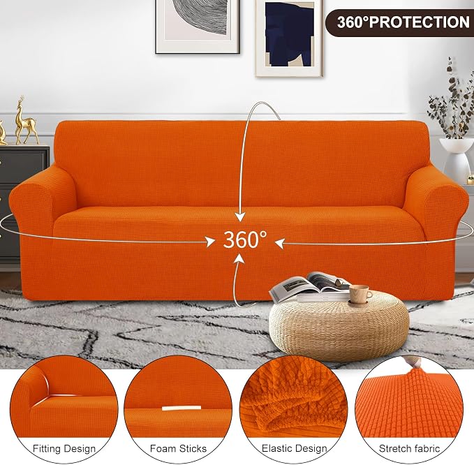 U-NICE HOME 4 Seater Stretch Couch Cover Sofa Cover Washable Sofa Slipcover - Image 3