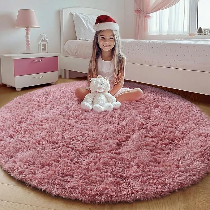 ONASAR Blush Round Area Rugs 4ft by ONASAR
