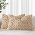 decorUhome Throw Pillow Covers 12x20 Inch Set of 2, Soft Plush Faux Wool Light by decorUhome