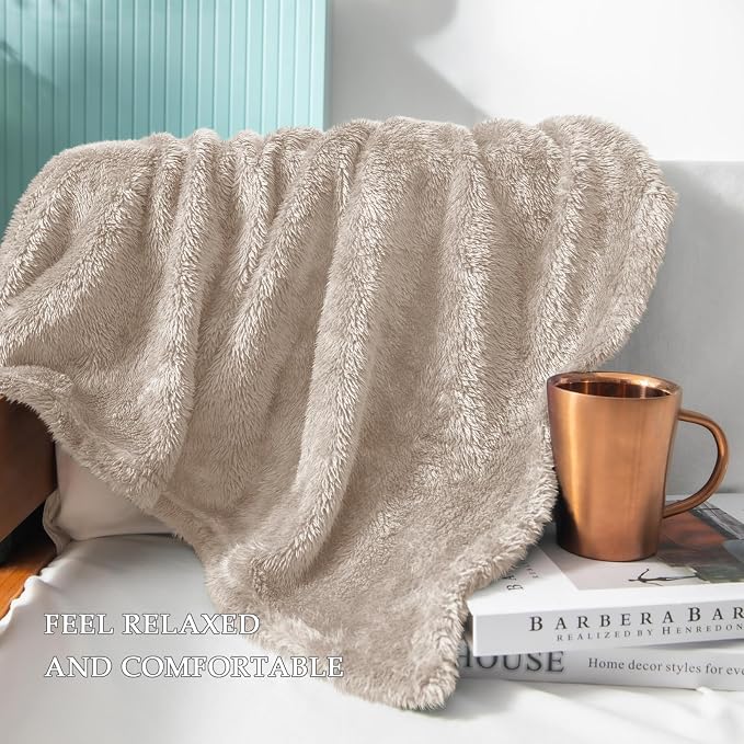 Exclusivo Mezcla Plush Fuzzy Fleece Bed Blanket Queen Size, Super Soft - Image 5