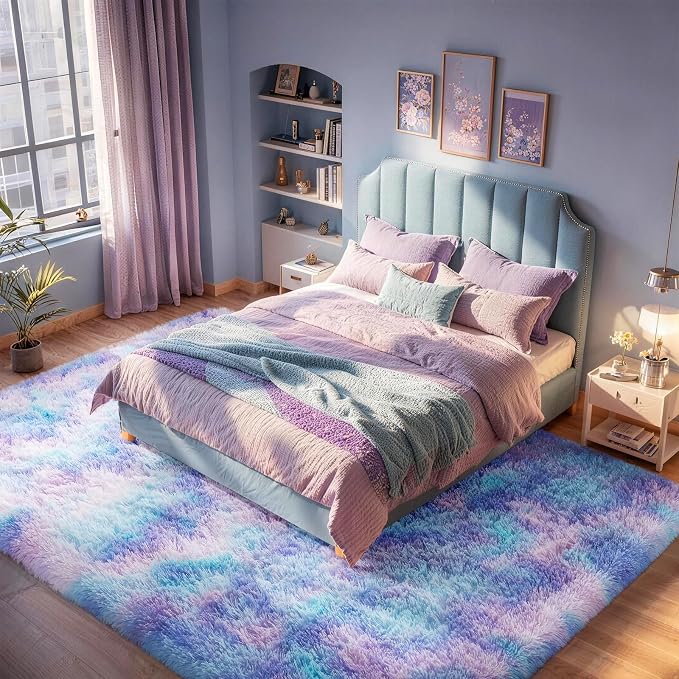 Ophanie Rainbow Purple Mermaid Rugs - Image 5