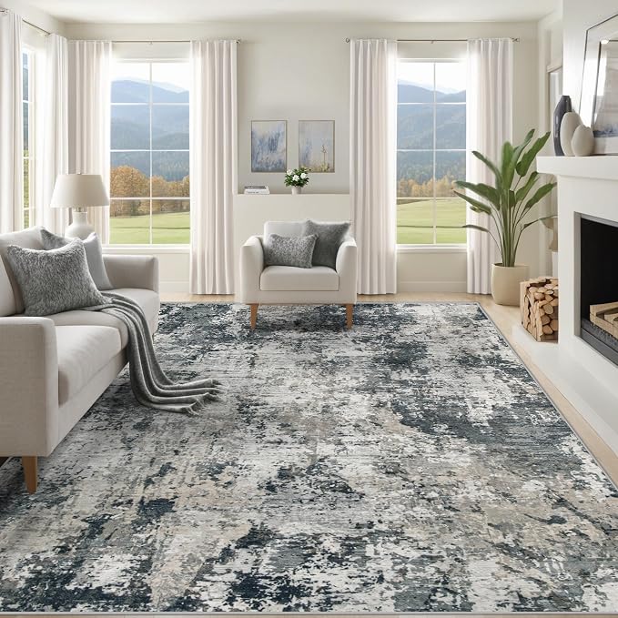 XLUEZ 8x10 Area Rugs for Living Room, Washable Modern Abstract Large Area Rug by XLUEZ