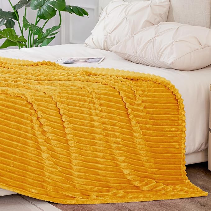 BEDELITE Fleece Blanket King Size – 3D Ribbed Jacquard Soft and Warm Decorative - Image 6