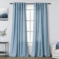 Blue Linen Curtains 102 Inches Long by Nanspring