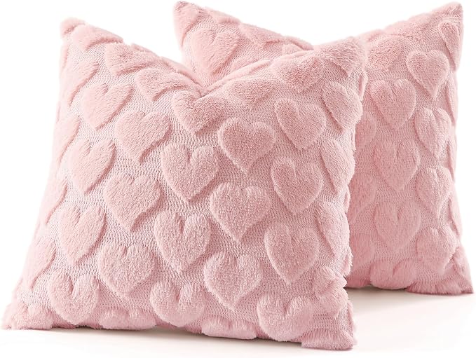 decorUhome Valentine’s Day Soft Plush Throw Pillow Covers 16x16 Inch Set of 2 - Image 5