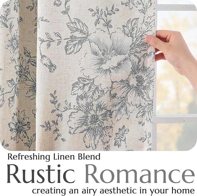jinchan Blackout Floral Curtains - Image 5