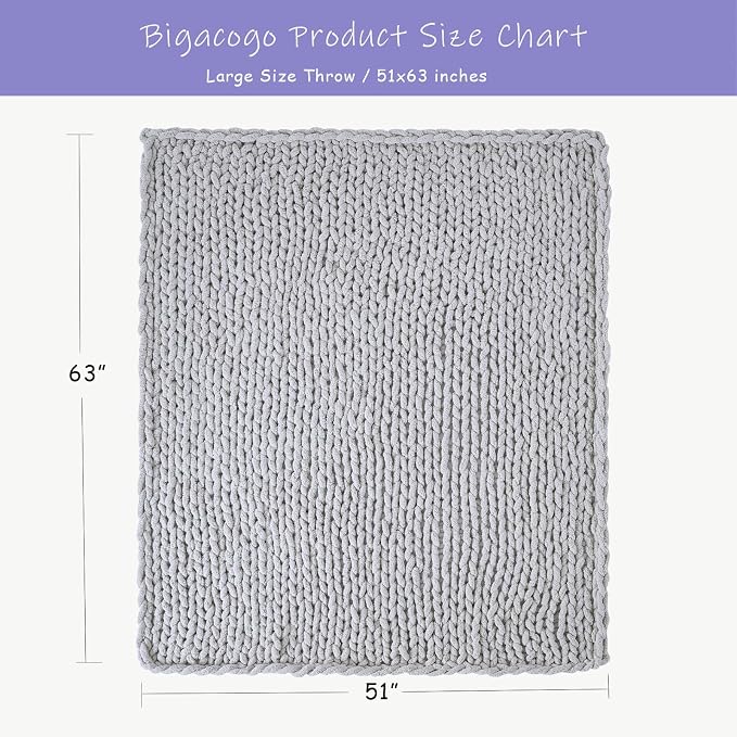 Bigacogo Chunky Knit Throw Blanket - Image 2