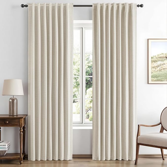 MIULEE 100% Blackout Linen Curtains by MIULEE