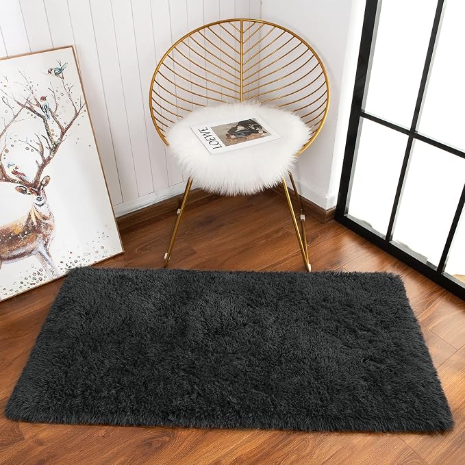 Chicrug Soft Runner Rug for Bedroom Living Room Plush Fluffy Rugs 2x4 Feet - Image 4